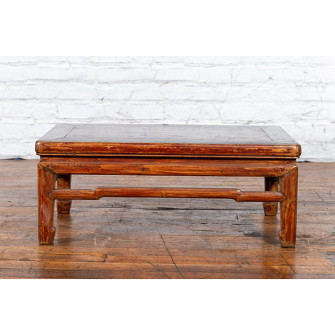 Qing Dynasty 19th Century Low Distressed Side Table with Humpback Stretchers-5. Asian & Chinese Furniture, Art, Antiques, Vintage Home Décor for sale at FEA Home