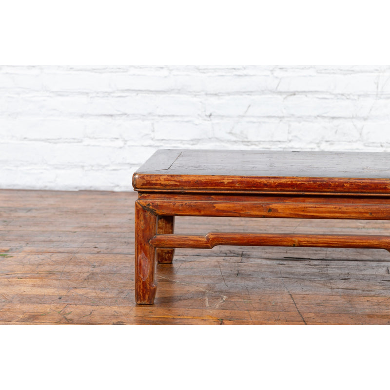 Qing Dynasty 19th Century Low Distressed Side Table with Humpback Stretchers-6. Asian & Chinese Furniture, Art, Antiques, Vintage Home Décor for sale at FEA Home