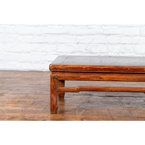 Qing Dynasty 19th Century Low Distressed Side Table with Humpback Stretchers-6. Asian & Chinese Furniture, Art, Antiques, Vintage Home Décor for sale at FEA Home