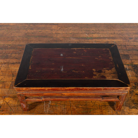 Qing Dynasty 19th Century Low Distressed Side Table with Humpback Stretchers-8. Asian & Chinese Furniture, Art, Antiques, Vintage Home Décor for sale at FEA Home