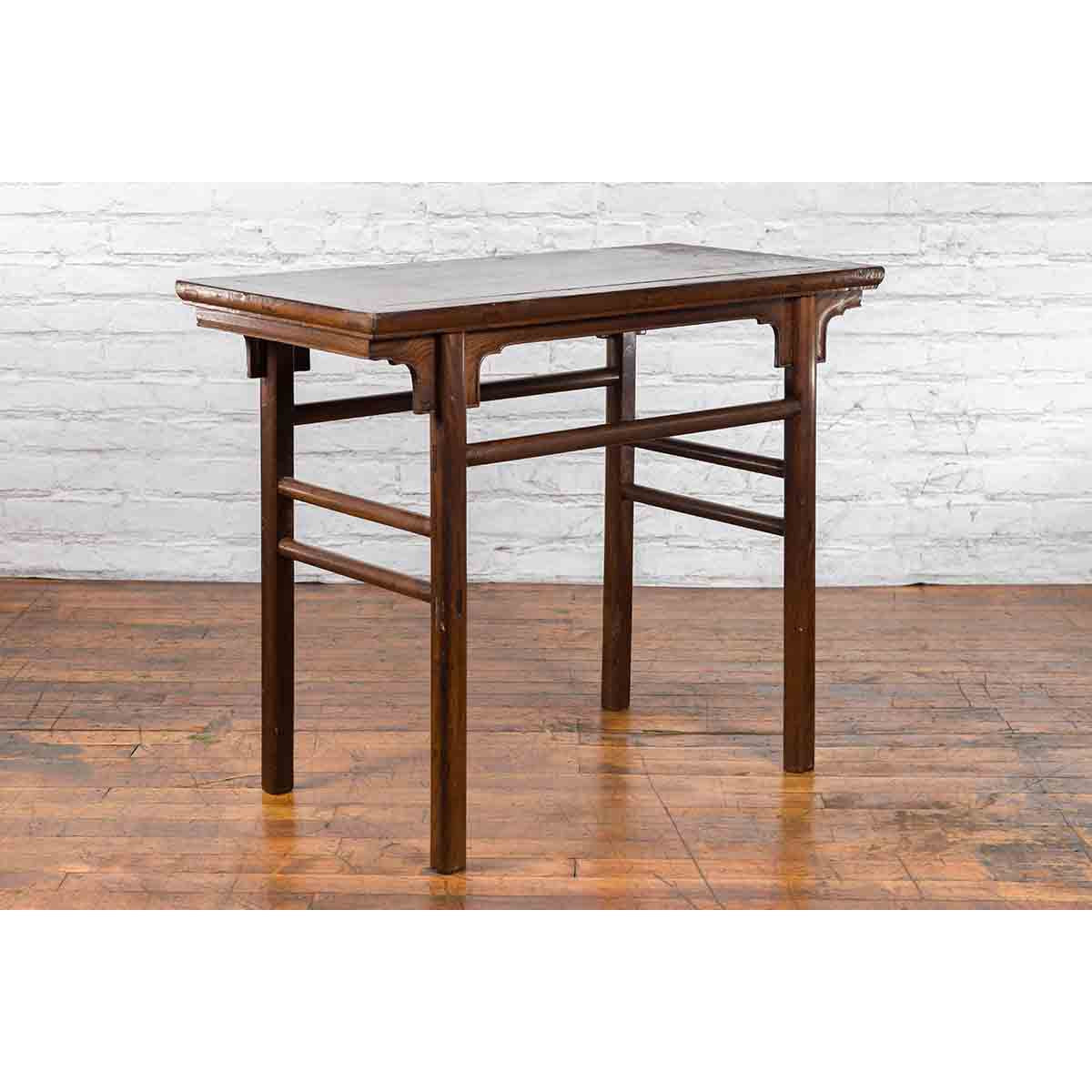 Chinese Early 20th Century Scholar&#39;s Altar Console Table with Carved Apron-3. Asian &amp; Chinese Furniture, Art, Antiques, Vintage Home Décor for sale at FEA Home