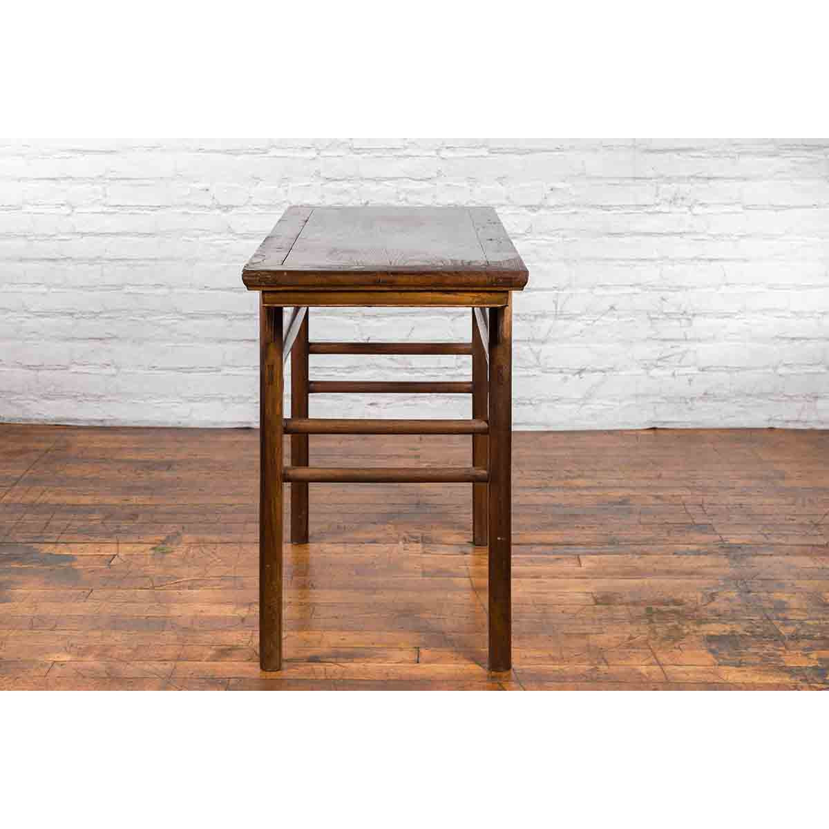 Chinese Early 20th Century Scholar&#39;s Altar Console Table with Carved Apron-14. Asian &amp; Chinese Furniture, Art, Antiques, Vintage Home Décor for sale at FEA Home