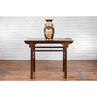 Chinese Early 20th Century Scholar's Altar Console Table with Carved Apron