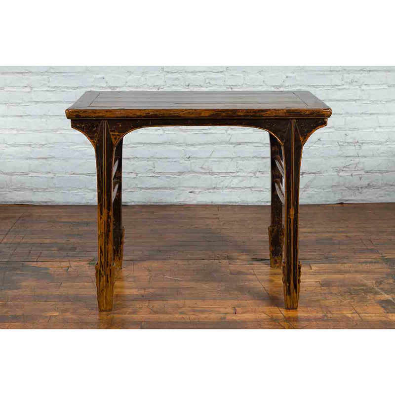 Early 20th Century Chinese Hand-Carved Altar Table with Distressed Patina-YN4009-7. Asian & Chinese Furniture, Art, Antiques, Vintage Home Décor for sale at FEA Home