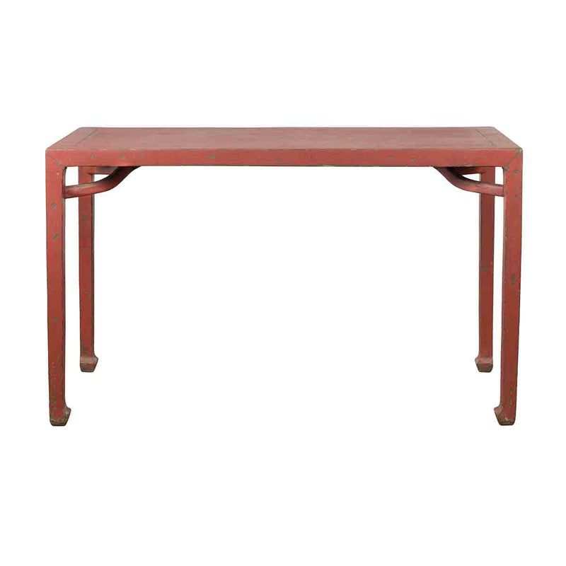 Chinese Qing Dynasty 19th Century Yumu Wood Wine Table with Original Red Lacquer-YN4046-1. Asian & Chinese Furniture, Art, Antiques, Vintage Home Décor for sale at FEA Home