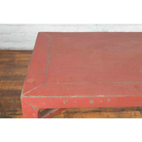 Chinese Qing Dynasty 19th Century Yumu Wood Wine Table with Original Red Lacquer-YN4046-11. Asian & Chinese Furniture, Art, Antiques, Vintage Home Décor for sale at FEA Home