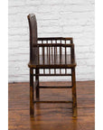 Chinese Qing Dynasty 19th Century Elmwood Armchair with Slatted Back and Arms-7. Asian & Chinese Furniture, Art, Antiques, Vintage Home Décor for sale at FEA Home