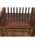 Chinese Qing Dynasty 19th Century Elmwood Armchair with Slatted Back and Arms-10. Asian & Chinese Furniture, Art, Antiques, Vintage Home Décor for sale at FEA Home