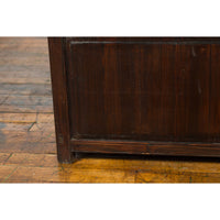 Chinese Early 20th Century Lacquered Trunk with Brass Hardware and Removable Top