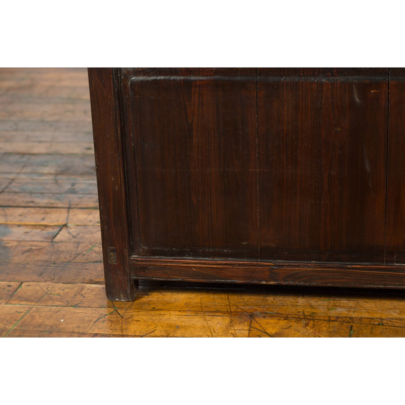 Chinese Early 20th Century Lacquered Trunk with Brass Hardware and Removable Top - Antique Chinese and Vintage Asian Furniture for Sale at FEA Home