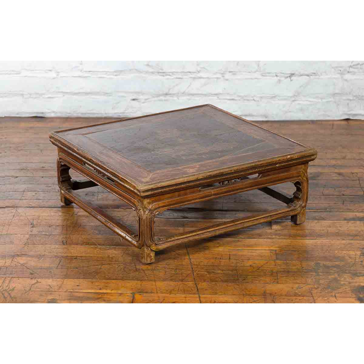 Qing Dynasty 19th Century Chinese Low Kang Coffee Table with Painted Décor-2. Asian & Chinese Furniture, Art, Antiques, Vintage Home Décor for sale at FEA Home