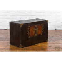 Korean Late 19th Century Two-Toned Side Chest with Brass Butterfly Hardware