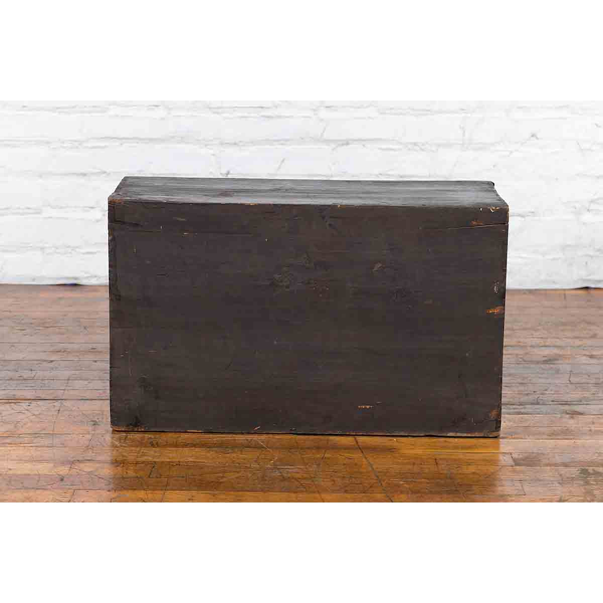 Korean Late 19th Century Two-Toned Side Chest with Brass Butterfly Hardware-13. Asian &amp; Chinese Furniture, Art, Antiques, Vintage Home Décor for sale at FEA Home