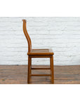 Chinese Early 20th Century Carved Elmwood Side Chair with Rattan Seat-10. Asian & Chinese Furniture, Art, Antiques, Vintage Home Décor for sale at FEA Home