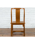 Chinese Early 20th Century Carved Elmwood Side Chair with Rattan Seat-12. Asian & Chinese Furniture, Art, Antiques, Vintage Home Décor for sale at FEA Home