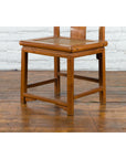 Chinese Early 20th Century Carved Elmwood Side Chair with Rattan Seat-14. Asian & Chinese Furniture, Art, Antiques, Vintage Home Décor for sale at FEA Home