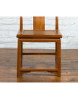 Chinese Early 20th Century Carved Elmwood Side Chair with Rattan Seat-6. Asian & Chinese Furniture, Art, Antiques, Vintage Home Décor for sale at FEA Home