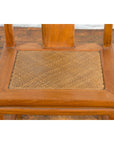 Chinese Early 20th Century Carved Elmwood Side Chair with Rattan Seat-7. Asian & Chinese Furniture, Art, Antiques, Vintage Home Décor for sale at FEA Home