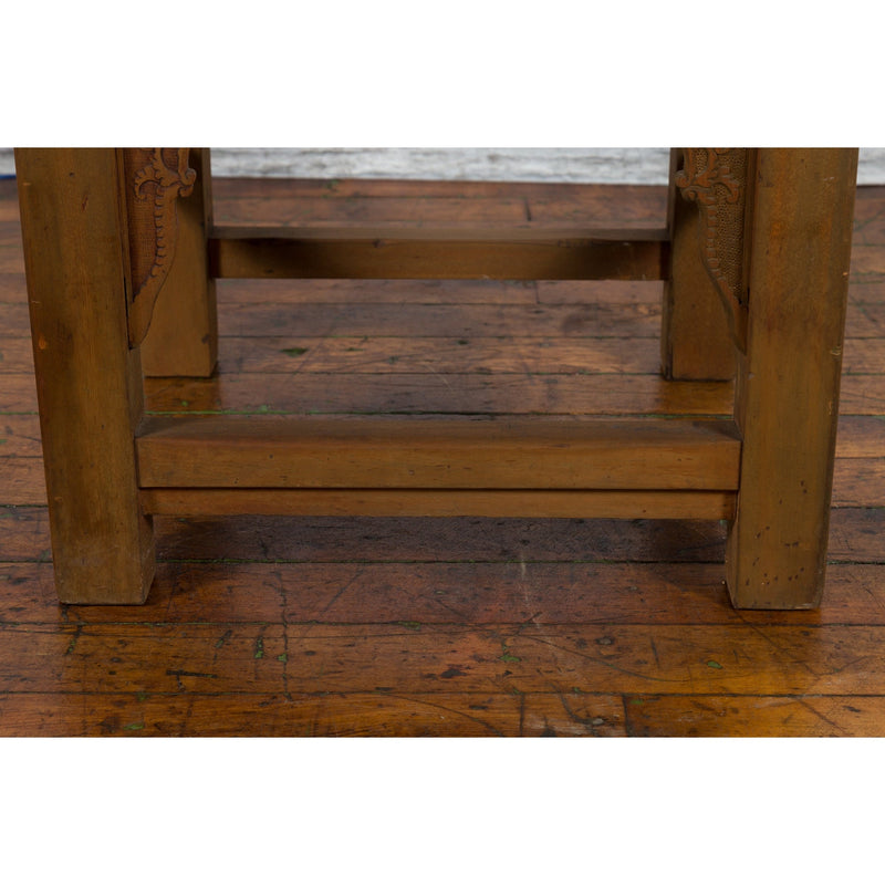 Chinese 19th Century Qing Dynasty Elm Armchair with Carved Traditional Motifs-11. Asian & Chinese Furniture, Art, Antiques, Vintage Home Décor for sale at FEA Home