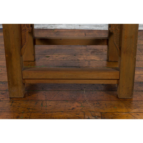 Chinese 19th Century Qing Dynasty Elm Armchair with Carved Traditional Motifs-11. Asian & Chinese Furniture, Art, Antiques, Vintage Home Décor for sale at FEA Home
