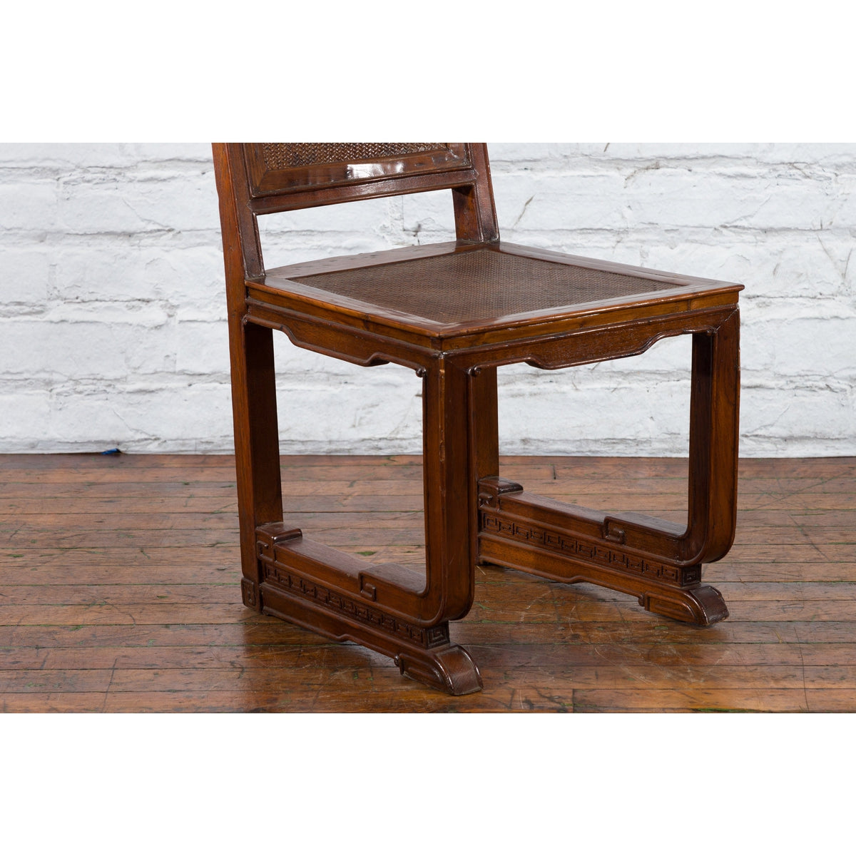Chinese Qing Dynasty Period 19th Century Wooden Side Chair with Rattan Accents-10. Asian &amp; Chinese Furniture, Art, Antiques, Vintage Home Décor for sale at FEA Home