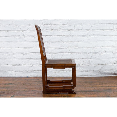 Chinese Qing Dynasty Period 19th Century Wooden Side Chair with Rattan Accents-YN4112-11. Asian & Chinese Furniture, Art, Antiques, Vintage Home Décor for sale at FEA Home