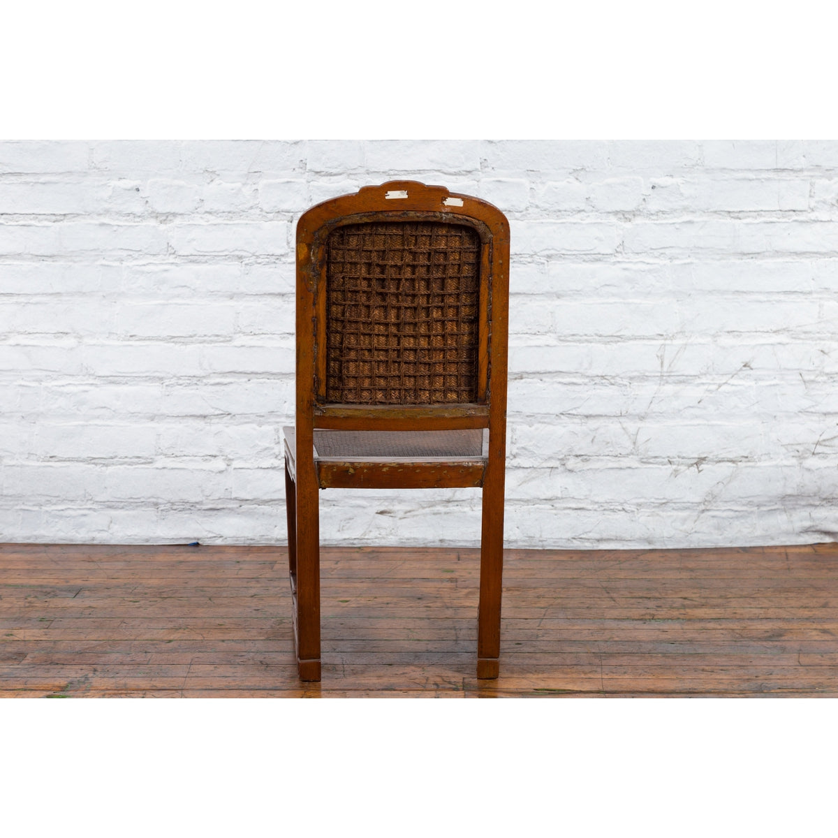 Chinese Qing Dynasty Period 19th Century Wooden Side Chair with Rattan Accents-12. Asian &amp; Chinese Furniture, Art, Antiques, Vintage Home Décor for sale at FEA Home