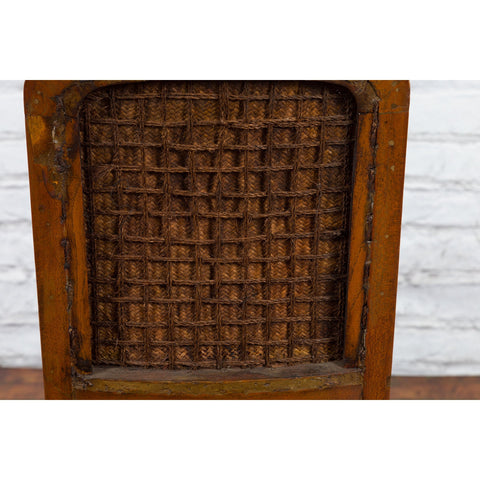 Chinese Qing Dynasty Period 19th Century Wooden Side Chair with Rattan Accents-YN4112-13. Asian & Chinese Furniture, Art, Antiques, Vintage Home Décor for sale at FEA Home