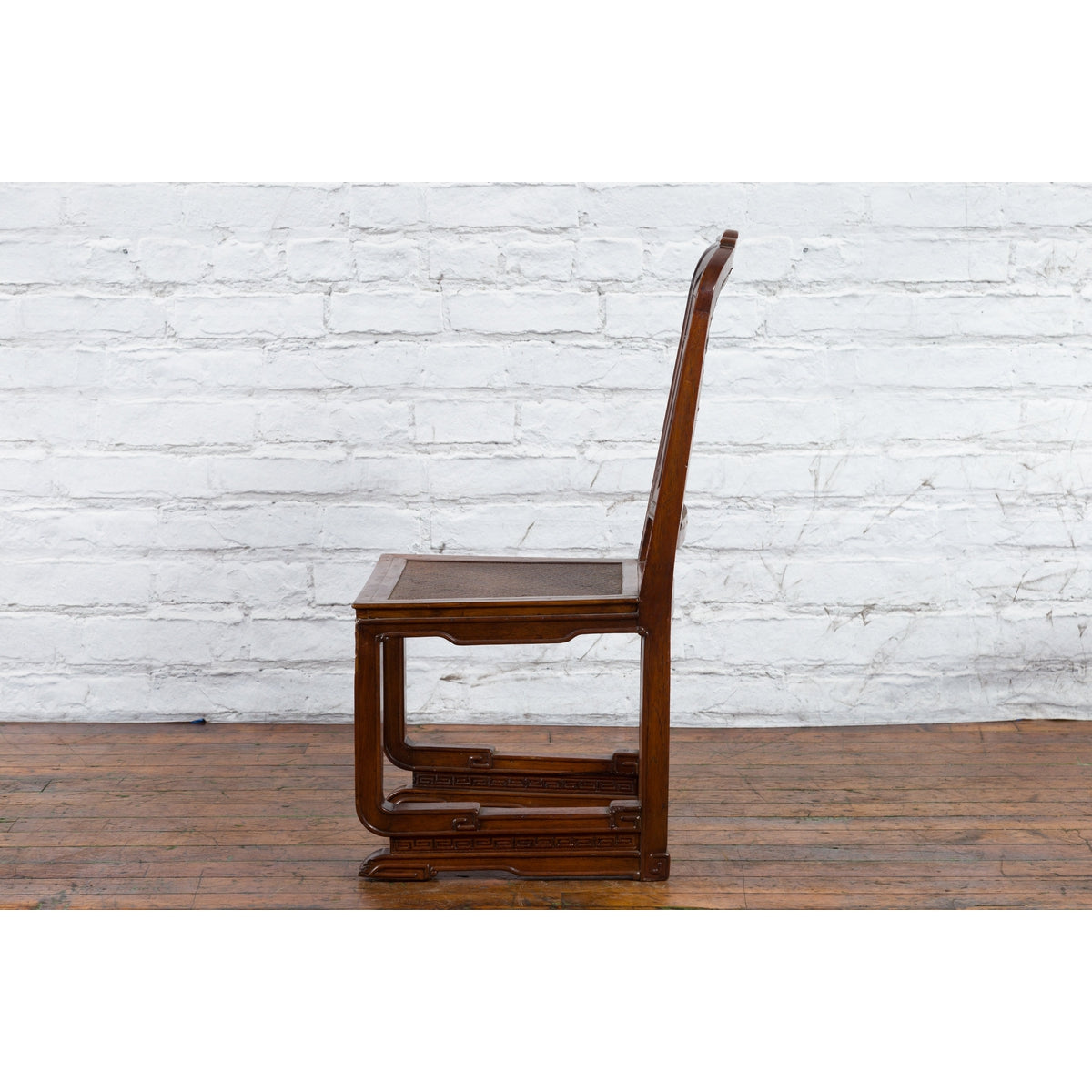 Chinese Qing Dynasty Period 19th Century Wooden Side Chair with Rattan Accents-14. Asian &amp; Chinese Furniture, Art, Antiques, Vintage Home Décor for sale at FEA Home
