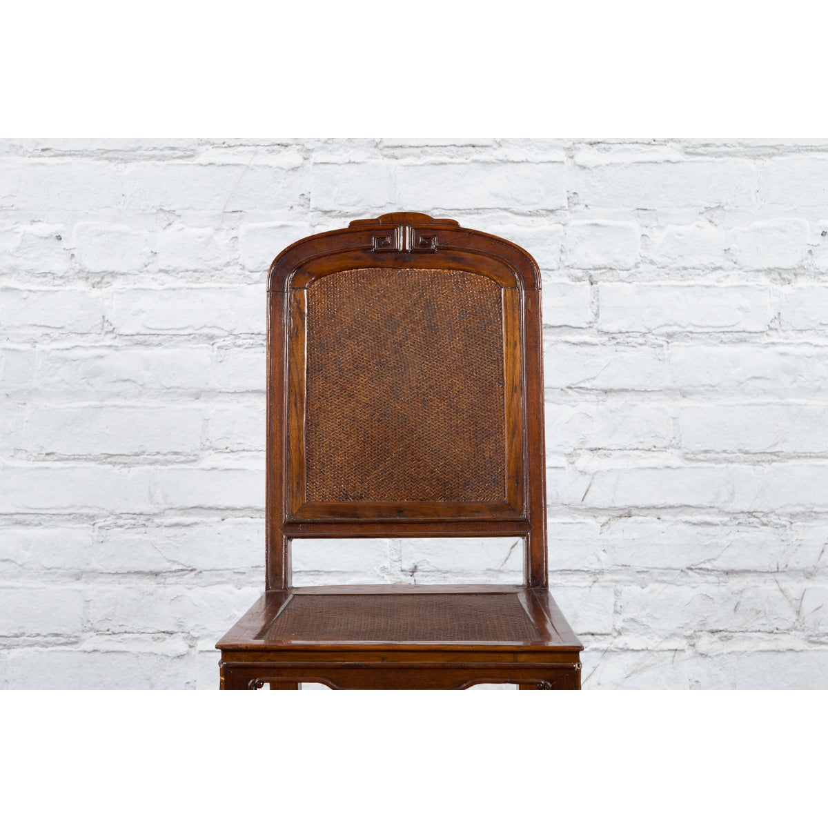 Chinese Qing Dynasty Period 19th Century Wooden Side Chair with Rattan Accents-4. Asian &amp; Chinese Furniture, Art, Antiques, Vintage Home Décor for sale at FEA Home