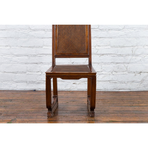 Chinese Qing Dynasty Period 19th Century Wooden Side Chair with Rattan Accents-YN4112-5. Asian & Chinese Furniture, Art, Antiques, Vintage Home Décor for sale at FEA Home