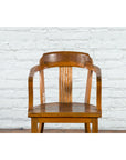 Chinese Early 20th Century Horseshoe Back Armchair with Carved Reeded Splat-10. Asian & Chinese Furniture, Art, Antiques, Vintage Home Décor for sale at FEA Home