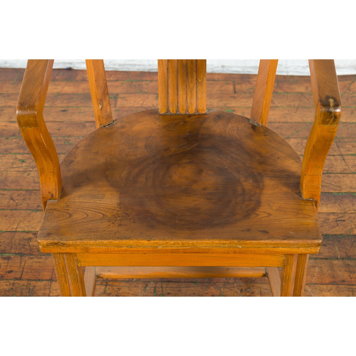 Chinese Early 20th Century Horseshoe Back Armchair with Carved Reeded Splat-12. Asian &amp; Chinese Furniture, Art, Antiques, Vintage Home Décor for sale at FEA Home
