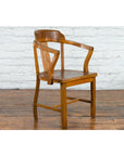 Chinese Early 20th Century Horseshoe Back Armchair with Carved Reeded Splat-3. Asian & Chinese Furniture, Art, Antiques, Vintage Home Décor for sale at FEA Home