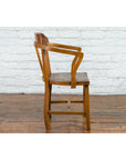 Chinese Early 20th Century Horseshoe Back Armchair with Carved Reeded Splat-5. Asian & Chinese Furniture, Art, Antiques, Vintage Home Décor for sale at FEA Home