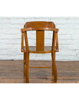 Chinese Early 20th Century Horseshoe Back Armchair with Carved Reeded Splat-7. Asian & Chinese Furniture, Art, Antiques, Vintage Home Décor for sale at FEA Home