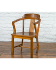 Chinese Early 20th Century Horseshoe Back Armchair with Carved Reeded Splat-9. Asian & Chinese Furniture, Art, Antiques, Vintage Home Décor for sale at FEA Home