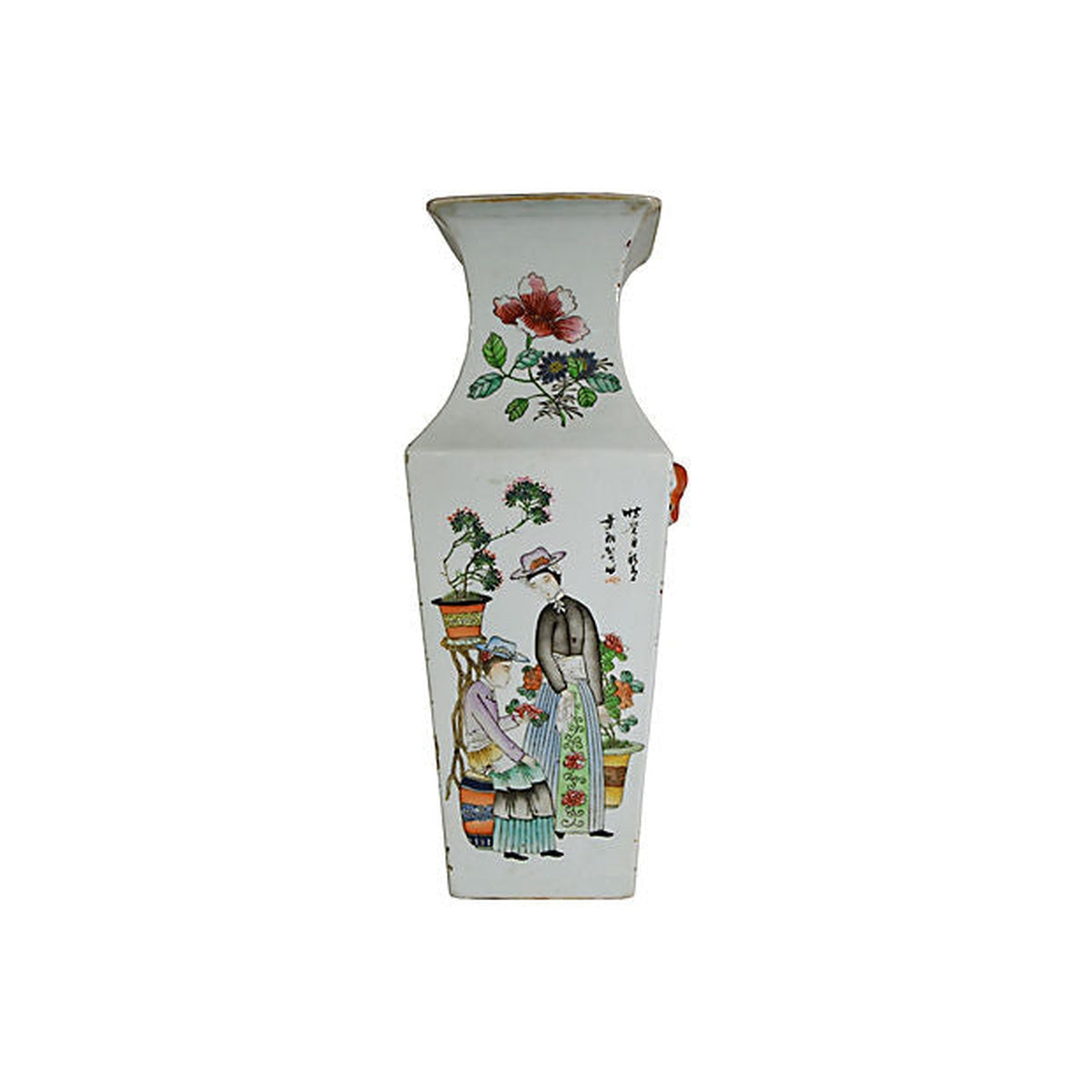 Antique Hand-Painted Porcelain Vase with Scenes from 19th Century, China-2. Asian & Chinese Furniture, Art, Antiques, Vintage Home Décor for sale at FEA Home