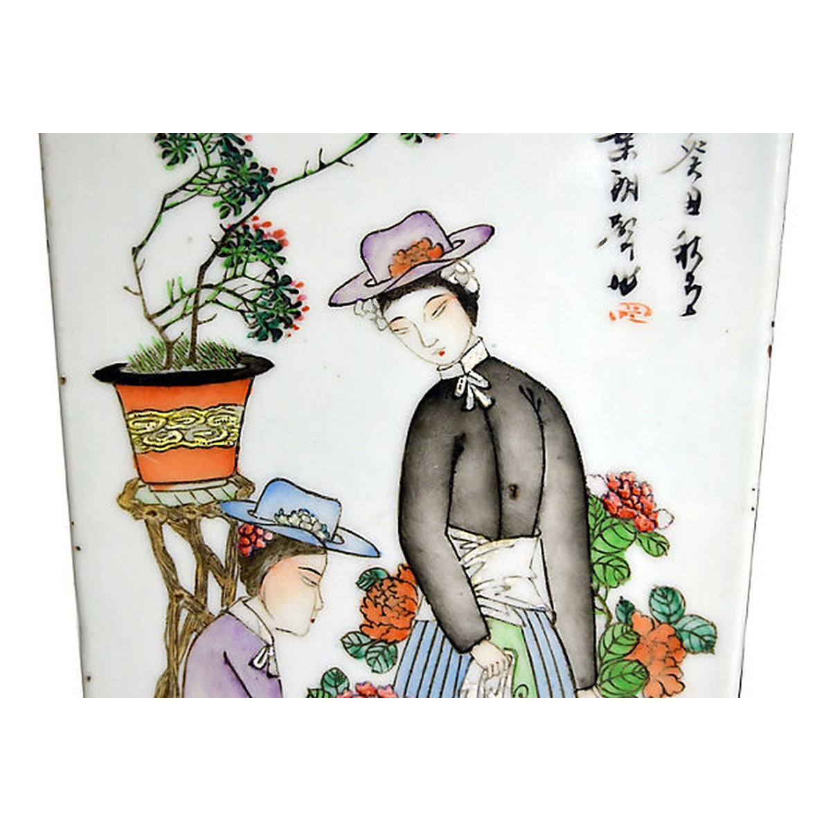 Antique Hand-Painted Porcelain Vase with Scenes from 19th Century, China-6. Asian &amp; Chinese Furniture, Art, Antiques, Vintage Home Décor for sale at FEA Home