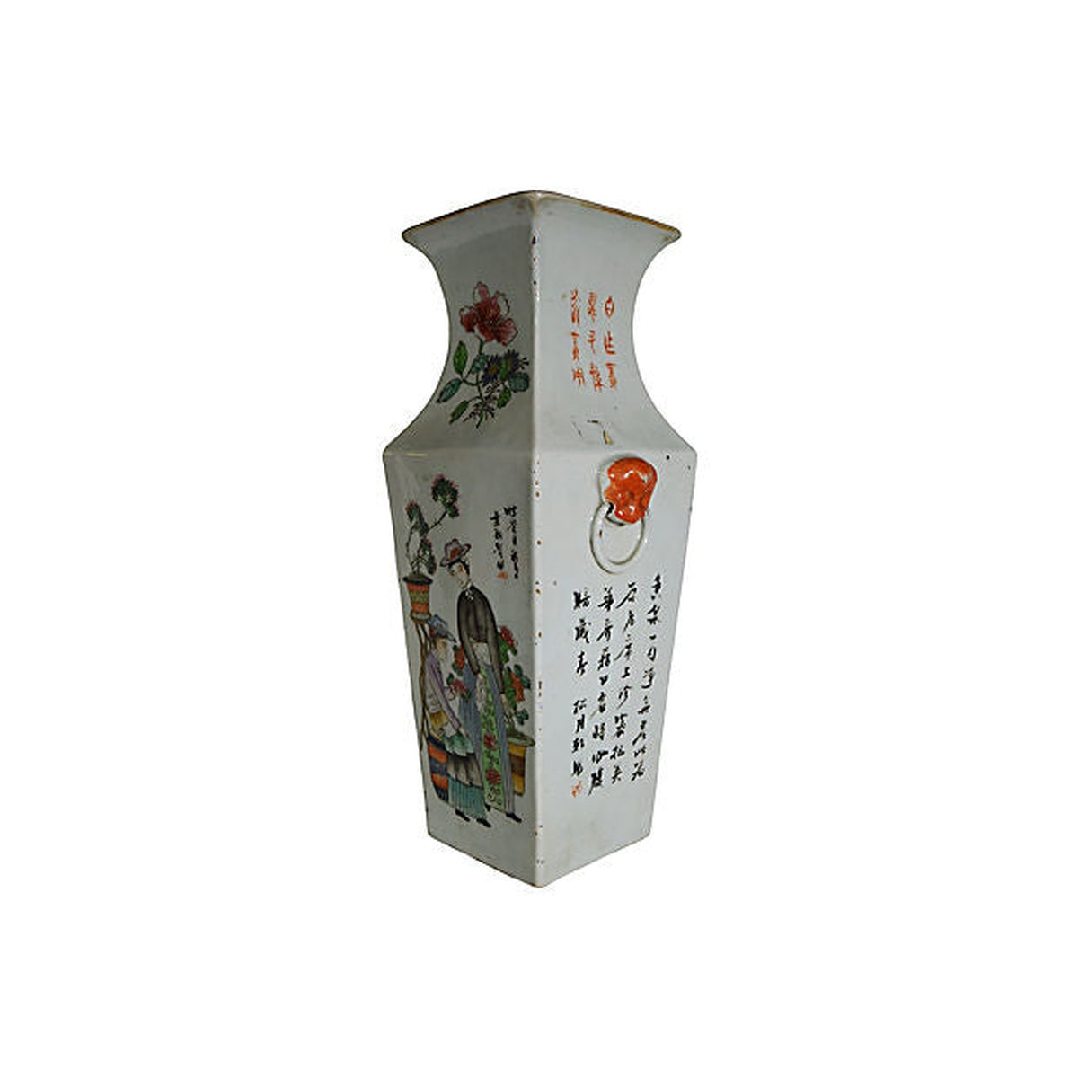 Antique Hand-Painted Porcelain Vase with Scenes from 19th Century, China-4. Asian &amp; Chinese Furniture, Art, Antiques, Vintage Home Décor for sale at FEA Home