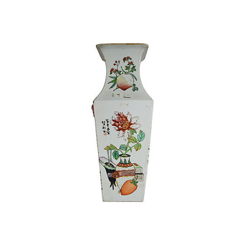 Antique Hand-Painted Porcelain Vase with Scenes from 19th Century, China