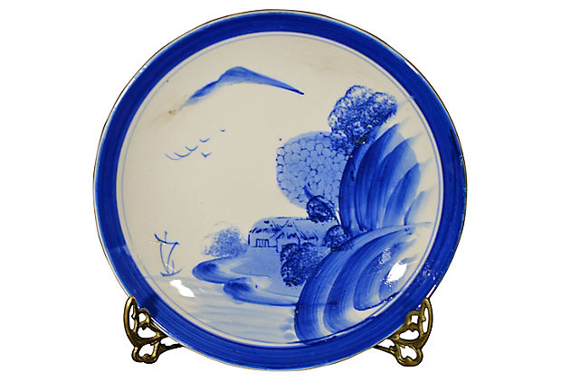 Set of 4 Antique Blue & White Plates-2. Asian & Chinese Furniture, Art, Antiques, Vintage Home Décor for sale at FEA Home