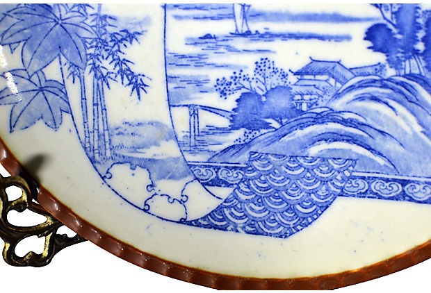 Set of 4 Antique Japanese Igezara Plates