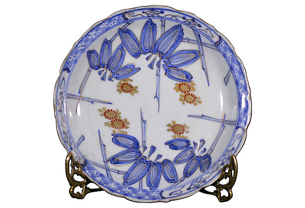Set of 4 Antique Hand Painted Japanese Imari Porcelain Plates
