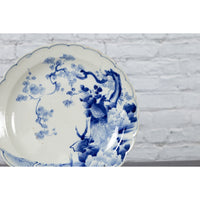 19th Century Japanese Porcelain Plate with Hand-Painted Blue and White Décor - Antique Chinese and Vintage Asian Furniture for Sale at FEA Home