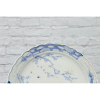 19th Century Japanese Porcelain Plate with Hand-Painted Blue and White Décor