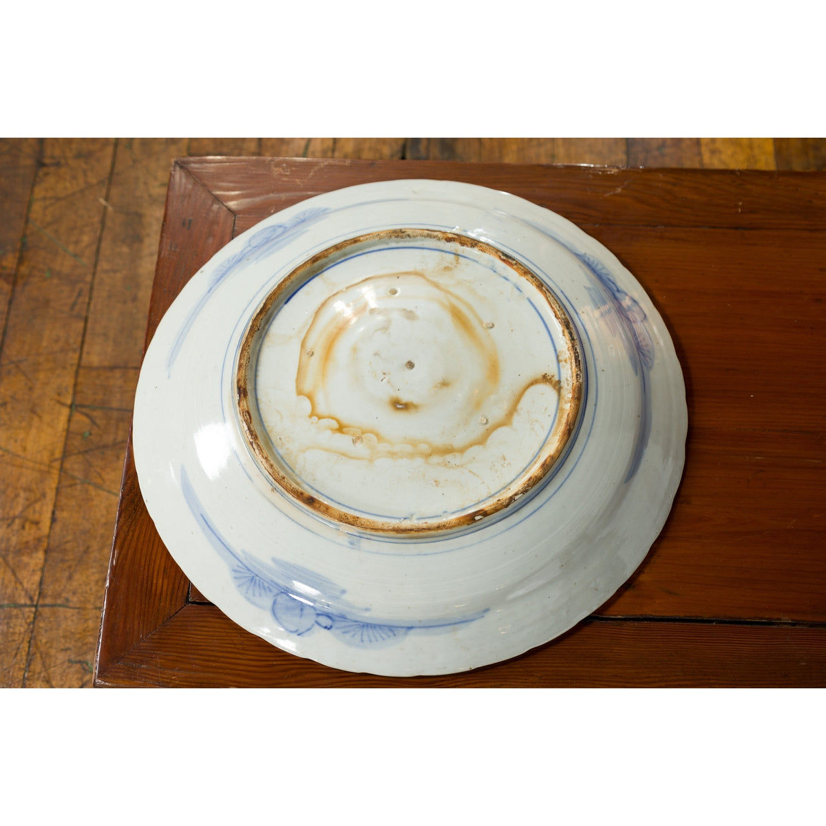 19th Century Japanese Porcelain Plate with Painted Blue and White Tree Décor-15. Asian &amp; Chinese Furniture, Art, Antiques, Vintage Home Décor for sale at FEA Home