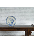19th Century Japanese Porcelain Plate with Painted Blue and White Tree Décor-4. Asian & Chinese Furniture, Art, Antiques, Vintage Home Décor for sale at FEA Home