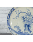 19th Century Japanese Porcelain Plate with Painted Blue and White Tree Décor-6. Asian & Chinese Furniture, Art, Antiques, Vintage Home Décor for sale at FEA Home