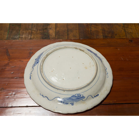 19th Century Japanese Porcelain Plate with Hand-Painted Blue and White Décor-YN4790-12. Asian & Chinese Furniture, Art, Antiques, Vintage Home Décor for sale at FEA Home